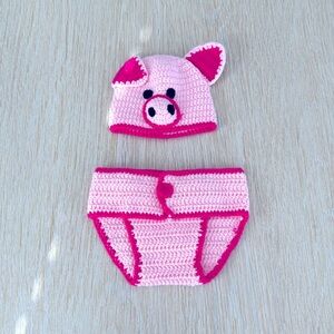 Baby Pig Crochet Outfit